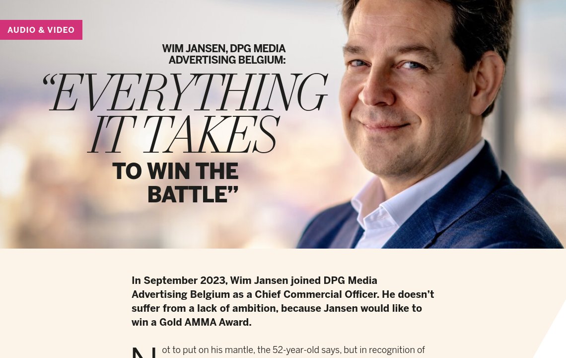 Wim Jansen, Advertising Belgium - DPG Media Annual Report 2023