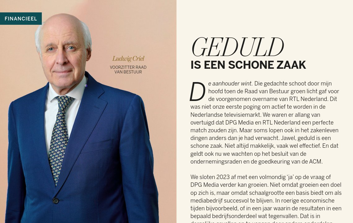 Ludwig Criel DPG Media jaarverslag 2023